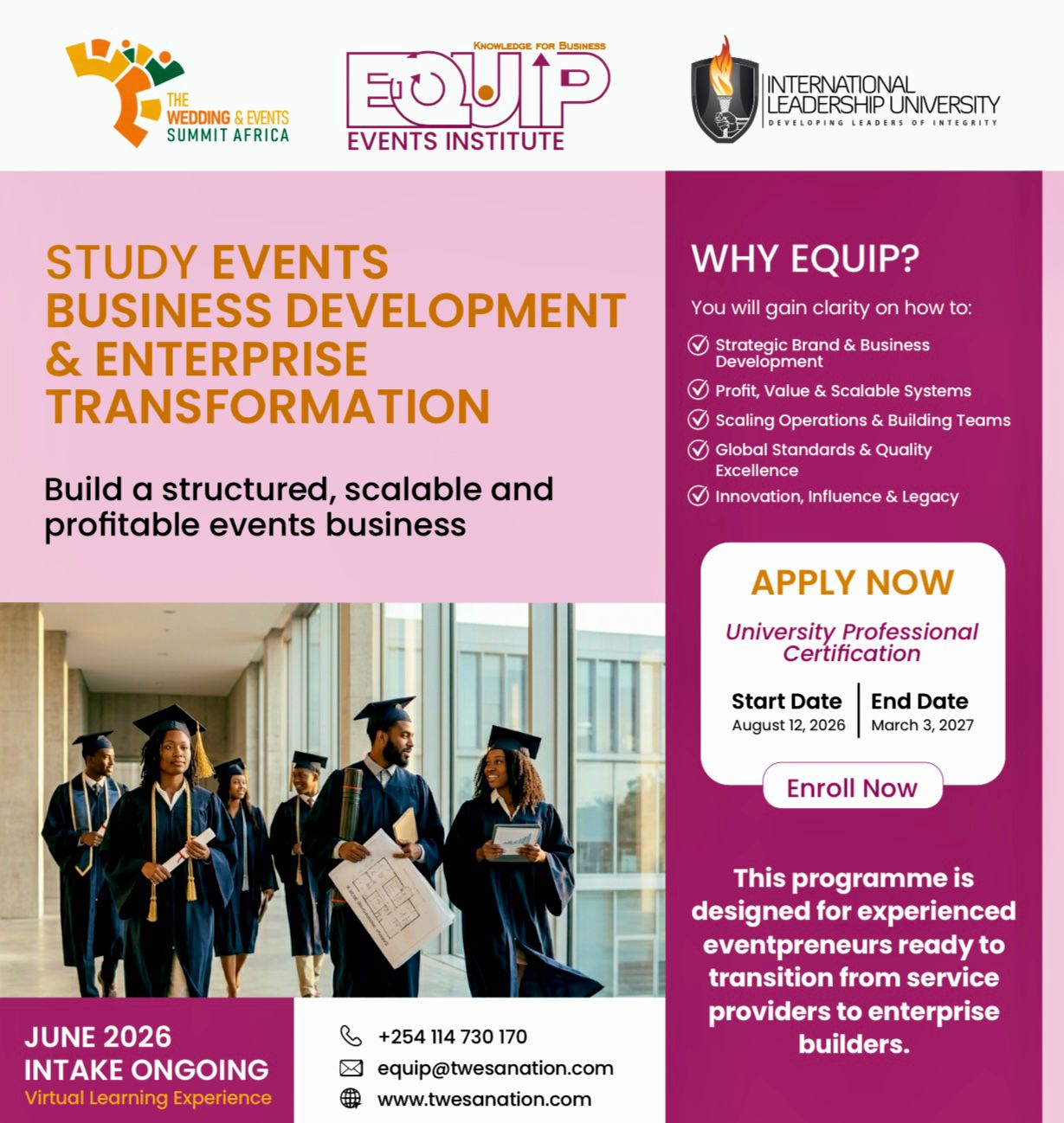 Events Business Development and Enterprise Transformation
